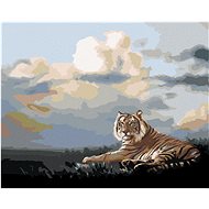 Zuty - Painting by Numbers - Lying Tiger And Clouds (D. Rusty Rust), 40X50 Cm, Canvas+Frame - Painting by Numbers