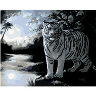 Zuty - Painting by Numbers - White Tiger and River (D. Rusty Rust), 80X100 Cm, Canvas+Frame - Painting by Numbers