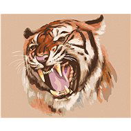 Zuty - Painting by Numbers - Roaring Tiger Portrait (D. Rusty Rust), 80X100 Cm, Canvas+Frame - Painting by Numbers