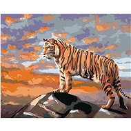Zuty - Painting By Numbers - Tiger On The Rock (D. Rusty Rust), 40X50 Cm, Canvas+Frame - Painting by Numbers