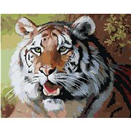 Zuty - Painting by Numbers - Tiger With Open Mouth Portrait (D. Rusty Rust), 40X50 Cm, Canvas+Frame - Painting by Numbers