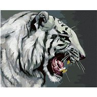 Zuty - Painting By Numbers - Roaring White Tiger Portrait (D. Rusty Rust), 80X100 Cm, Canvas+Frame - Painting by Numbers