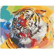 Zuty - Painting by Numbers - Tiger And colours View (D. Rusty Rust), 80X100 Cm, Canvas+Frame - Painting by Numbers