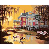 Zuty - Painting By Numbers - Carriage With White Horse At Home, Birds And Sunset (D. Rusty Rust), 40 - Painting by Numbers