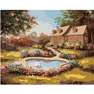 Zuty - Painting by Numbers - Swans, Flowers And House (D. Rusty Rust), 80X100 Cm, Canvas+Frame - Painting by Numbers