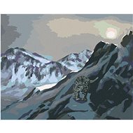 Zuty - Painting By Numbers - Snow Leopard On Rock (D. Rusty Rust), 40X50 Cm, Canvas+Frame - Painting by Numbers