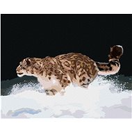 Zuty - Painting by Numbers - Snow Leopard Running in the Snow (D. Rusty Rust), 80X100 Cm, Canvas+Fra - Painting by Numbers
