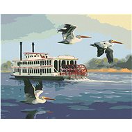 Zuty - Painting By Numbers - Pelican And Steamer (D. Rusty Rust), 80X100 Cm, Canvas+Frame - Painting by Numbers