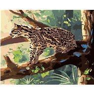 Zuty - Painting by Numbers - Ocelot Sitting on a Branch (D. Rusty Rust), 80X100 Cm, Canvas+Frame - Painting by Numbers