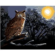 Zuty - Painting by Numbers - Owl Sitting on a Branch at Night (D. Rusty Rust), 80X100 Cm, Canvas+Fra - Painting by Numbers