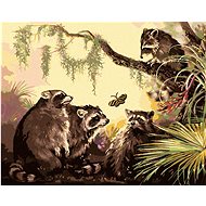 Zuty - Painting by Numbers - Raccoon And Butterfly (D. Rusty Rust), 40X50 Cm, Canvas+Frame - Painting by Numbers