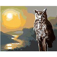 Zuty - Painting by Numbers - Owl, River And Sunset (D. Rusty Rust), 40X50 Cm, Canvas+Frame - Painting by Numbers