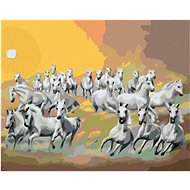Zuty - Painting By Numbers - White Horses In The Clouds And The Sun (D. Rusty Rust), 40X50 Cm, Canva - Painting by Numbers