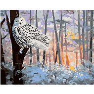 Zuty - Painting By Numbers - Snowy Owl In The Forest (D. Rusty Rust), 80X100 Cm, Canvas+Frame - Painting by Numbers