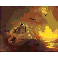 Zuty - Painting by Numbers - Castle, Knight and Sunset (D. Rusty Rust), 80X100 Cm, Canvas+Frame - Painting by Numbers