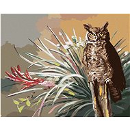 Zuty - Painting By Numbers - Owl And Leaves (D. Rusty Rust), 40X50 Cm, Canvas+Frame - Painting by Numbers