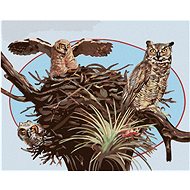 Zuty - Painting By Numbers - Owls And Nest (D. Rusty Rust), 80X100 Cm, Canvas+Frame - Painting by Numbers