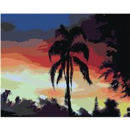 Zuty - Painting by Numbers - Palm Tree and Sunset (D. Rusty Rust), 40X50 Cm, Canvas+Frame - Painting by Numbers