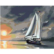 Zuty - Painting by Numbers - Sailboats, Seagulls and Sunset (D. Rusty Rust), 40X50 Cm, Canvas+Ra - Painting by Numbers