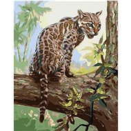Zuty - Painting by Numbers - Ocelot Cub on a Tree (D. Rusty Rust), 40X50 Cm, Canvas+Frame - Painting by Numbers