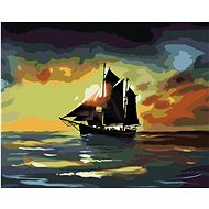 Zuty - Painting By Numbers - Sailing Ship In The Sunset (D. Rusty Rust), 80X100 Cm, Canvas+Frame - Painting by Numbers