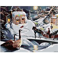 Zuty - Painting by Numbers - Santa, Snowman, Sleigh And Ducks In Winter (D. Rusty Rust), 80X100 Cm,  - Painting by Numbers