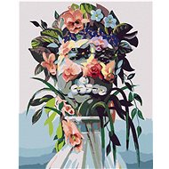 Zuty - Painting by Numbers - Flower in a Vase and the Face of a Man (D. Rusty Rust), 40X50 Cm, Canva - Painting by Numbers