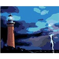 Zuty - Painting by Numbers - Lighthouse and Storm (D. Rusty Rust), 80X100 Cm, Canvas+Frame - Painting by Numbers