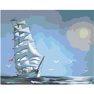 Zuty - Painting by Numbers - White Sailing Ship (D. Rusty Rust), 80X100 Cm, Canvas+Frame - Painting by Numbers
