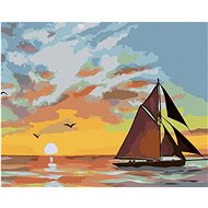 Zuty - Painting by Numbers - Sailing Ship And Sunset (D. Rusty Rust), 40X50 Cm, Canvas+Frame - Painting by Numbers