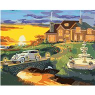 Zuty - Painting by Numbers - White Car Driving Away From Home And Sunset (D. Rusty Rust), 80X100 C - Painting by Numbers