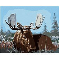 Zuty - Painting by Numbers - Elk Lying in the Grass (D. Rusty Rust), 80X100 Cm, Canvas+Frame - Painting by Numbers