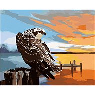 Zuty - Painting by Numbers - Eagle, Pier And Sunset (D. Rusty Rust), 40X50 Cm, Canvas+Frame - Painting by Numbers