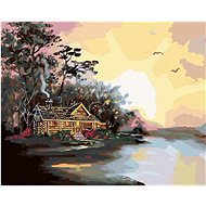 Zuty - Painting By Numbers - Cottage By The Lake And The Reds (D. Rusty Rust), 80X100 Cm, Canvas+Fra - Painting by Numbers