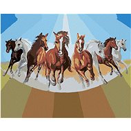 Zuty - Painting by Numbers - Horses Running (D. Rusty Rust), 40X50 Cm, Canvas+Frame - Painting by Numbers
