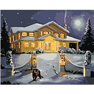 Zuty - Painting by Numbers - Raccoon In Front of the House at Full Moon (D. Rusty Rust), 80X100 Cm,  - Painting by Numbers