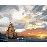 Zuty - Painting by Numbers - Sailboat at Sea and Sunset (D. Rusty Rust), 40X50 Cm, Canvas+R - Painting by Numbers