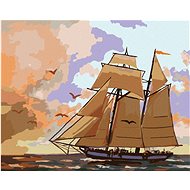 Zuty - Painting by Numbers - Sailing Boats, Birds and Robins (D. Rusty Rust), 80X100 Cm, Canvas+Fram - Painting by Numbers