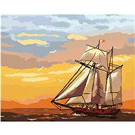 Zuty - Painting By Numbers - Sailing Ship In The Sunset (D. Rusty Rust), 40X50 Cm, Canvas+Frame - Painting by Numbers
