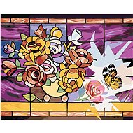 Zuty - Painting by Numbers - Mosaic of a Bouquet in a Vase and a Butterfly (D. Rusty Rust), 40X50 Cm - Painting by Numbers