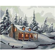 Zuty - Painting by Numbers - Snow-covered Trees, River and Cottage in Winter (D. Rusty Rust), 40X50  - Painting by Numbers