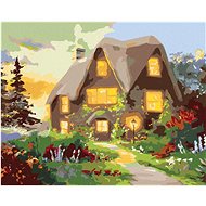 Zuty - Painting by Numbers - House And Road Lined With Flowers (D. Rusty Rust), 80X100 Cm, Canvas+Fr - Painting by Numbers