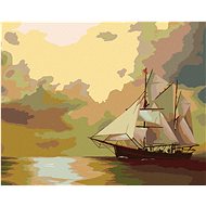 Zuty - Painting by Numbers - Sailing Boats and Sun (D. Rusty Rust), 40X50 Cm, Canvas+Frame - Painting by Numbers