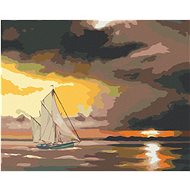 Zuty - Painting by Numbers - Sailing Boats and Sun Behind the Rocks (D. Rusty Rust), 80X100 Cm, Canv - Painting by Numbers