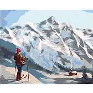 Zuty - Painting By Numbers - Skier And Mountains (D. Rusty Rust), 80X100 Cm, Canvas+Frame - Painting by Numbers