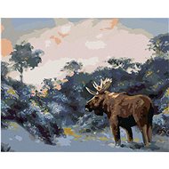 Zuty - Painting By Numbers - Moose In Winter 3 (D. Rusty Rust), 40X50 Cm, Canvas+Frame - Painting by Numbers