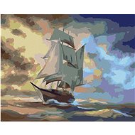 Zuty - Painting by Numbers - Sailing Ship at Sea (D. Rusty Rust), 40X50 Cm, Canvas+Frame - Painting by Numbers