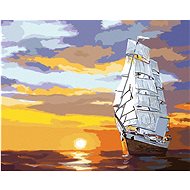 Zuty - Painting by Numbers - Sunset and Sailing Boats at Sea (D. Rusty Rust), 80X100 Cm, Canvas+ - Painting by Numbers