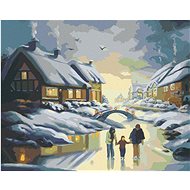 Zuty - Painting by Numbers - Ice Skaters and Houses (D. Rusty Rust), 40X50 Cm, Canvas+Frame - Painting by Numbers
