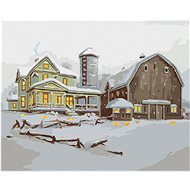 Zuty - Painting By Numbers - House With Barn In Winter (D. Rusty Rust), 40X50 Cm, Canvas+Frame - Painting by Numbers